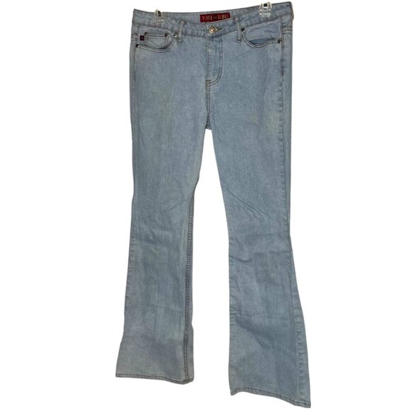 YMI Women's 11 Mid-Rise Flare Jeans Light Wash Stretch Denim Y2K Trendy Western - Picture 1 of 7